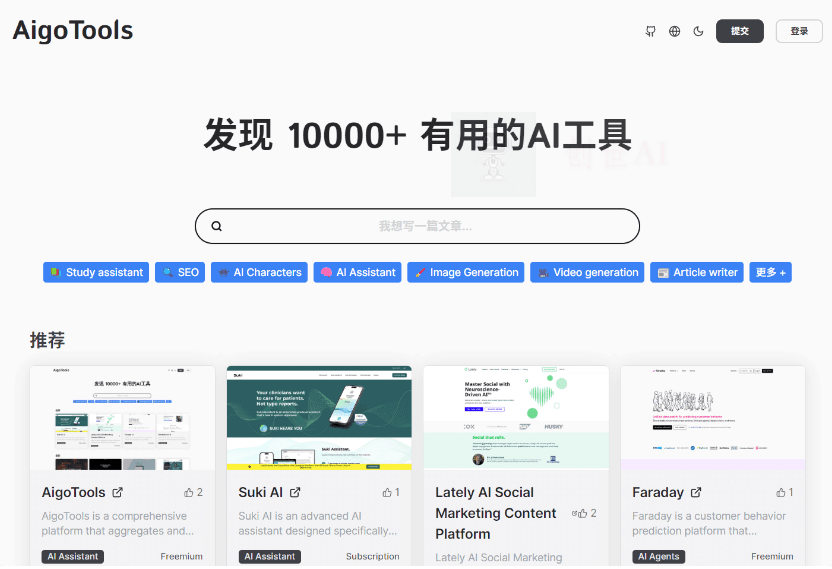 AigoTools：开源导航站项目，自带站点管理和自动收录功能、SEO等功能-创世AI